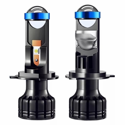 Led Farlar Yüksek Güçlü H4 Mini Projektör Ampulleri H7 Mini Bi Led Lazer Projektör Merceği H7 H4