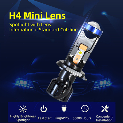 H4 Mini Lens Led Far Ampüller 45 W Yüksek Düşük Işın Led Projektör Farlar H4 Araba Led Far
