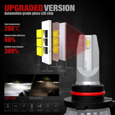 9005 H4 100w Led Headlight Bulbs Aluminium Material 12000 Lumen