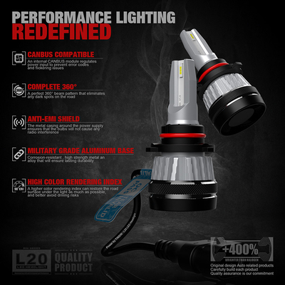 9005 H4 100w Led Headlight Bulbs Aluminium Material 12000 Lumen