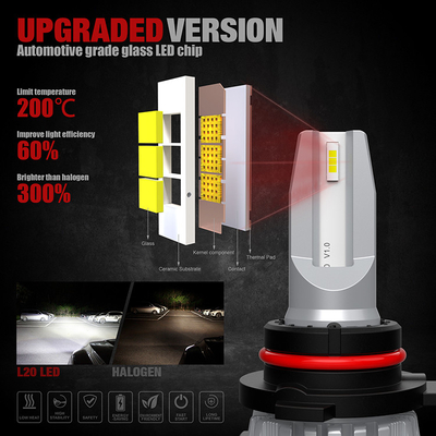 9012 Car LED Headlight Bulbs 4000K Temperature IP68 Waterproof