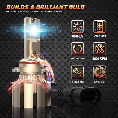 V15 9005 Led High Beam Bulb , 72w Light Bulb 4300k Color Temperature